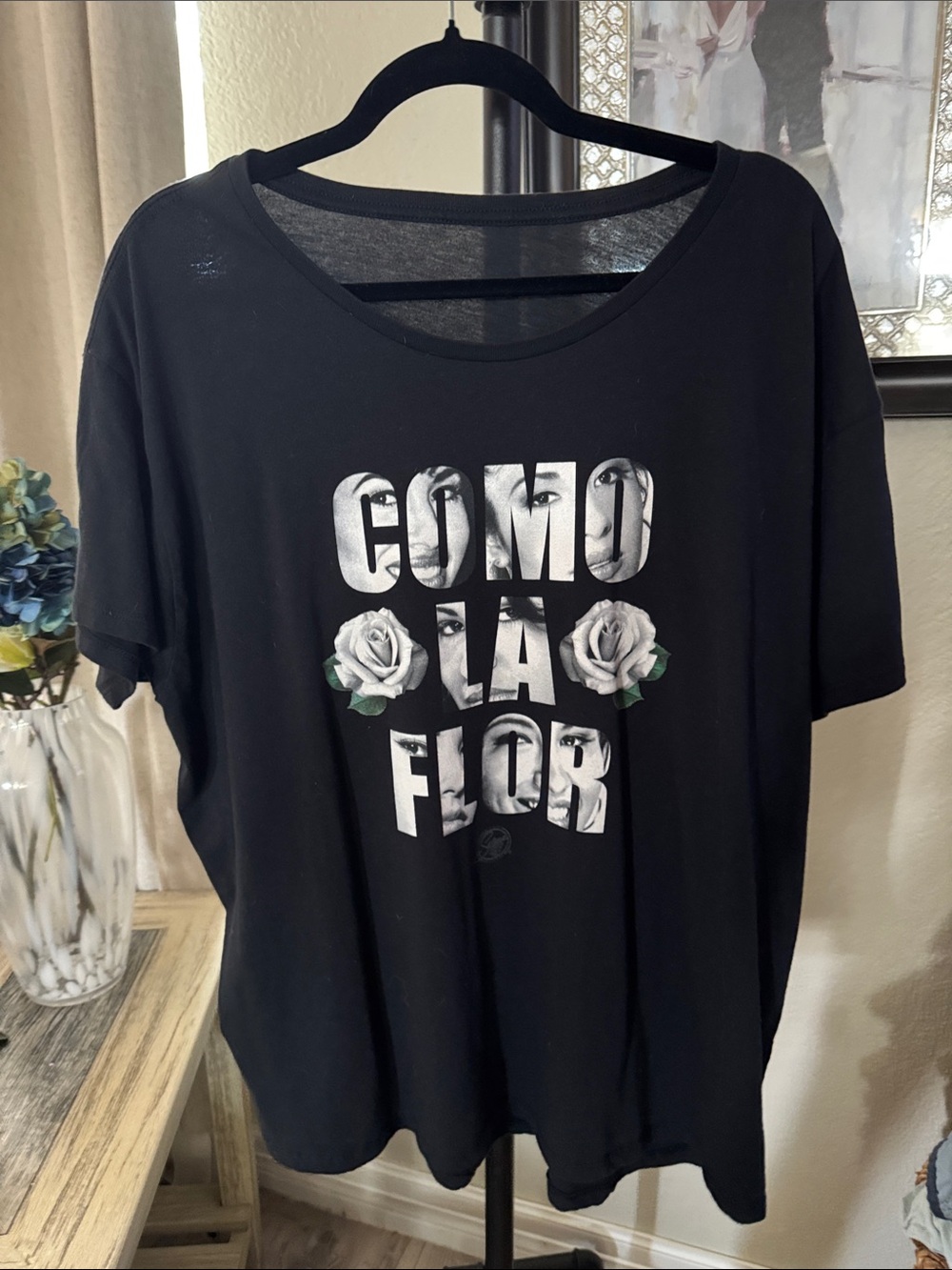 Selina Como La Flor Black Graphic Tee